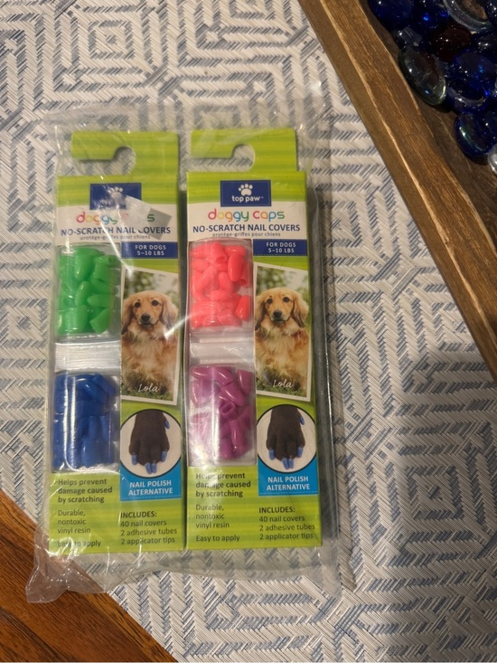 Top Paw Doggy Caps in Neon Colors - No-Scratch Nail Covers